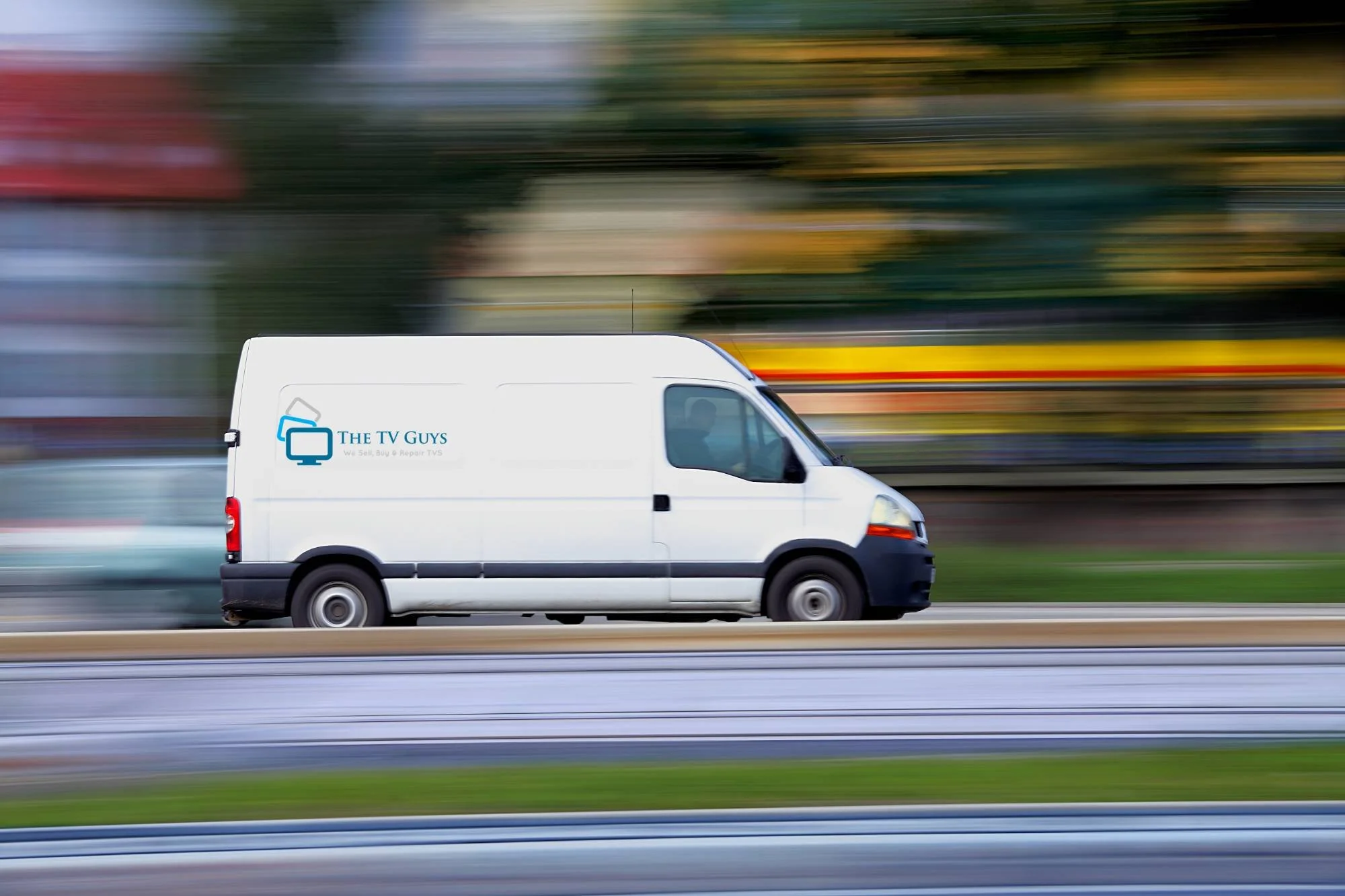 TV Guys Van on Road